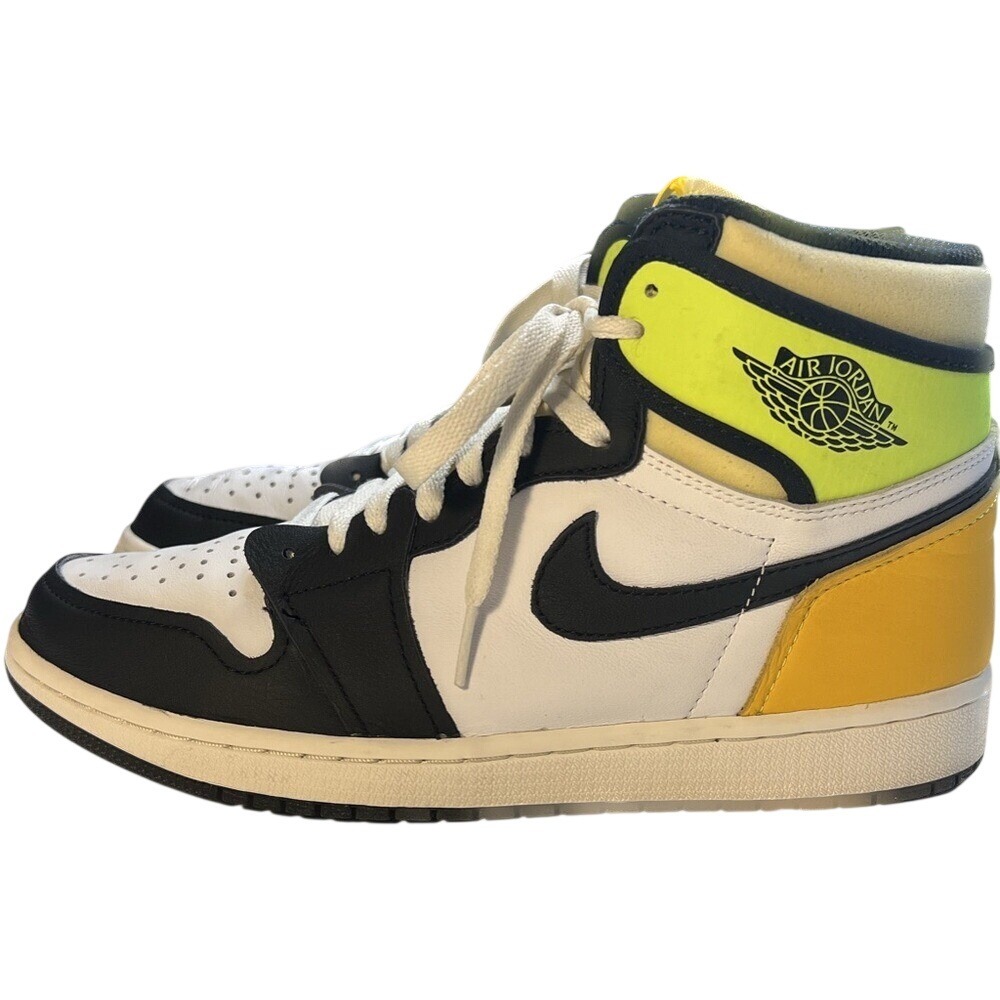 Nike Air Jordan 1 Retro High OG Volt Gold 555088-118 Mens Sneakers White Black - Picture 4 of 8